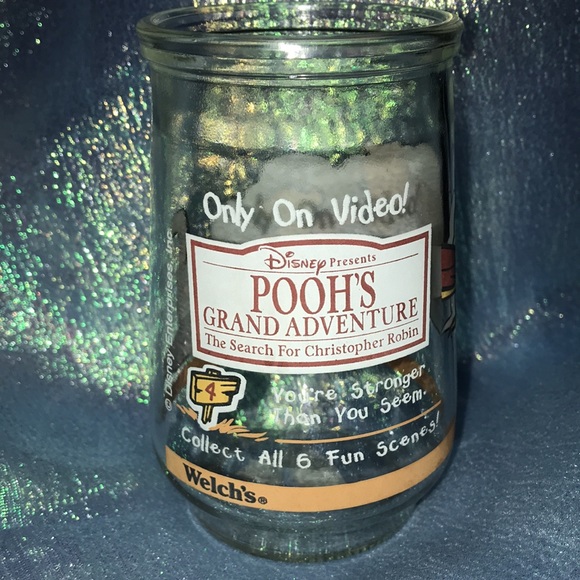3/$15 Vintage 1997 Disney Pooh’s Grand Adventure Welch’s Jelly Jar Glass #4 - Picture 3 of 5